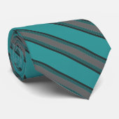 Cravate Turquoise Vert rayures (Roulé)