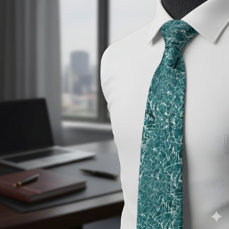 Cravate Turquoise Water Caustics Tie
