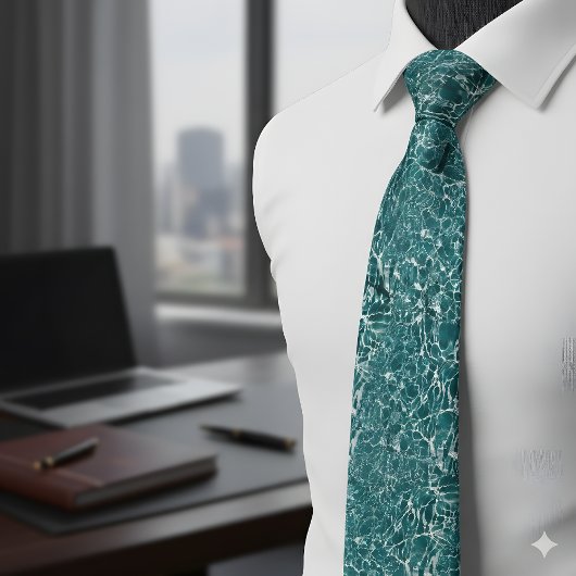 Cravate Turquoise Water Caustics Tie