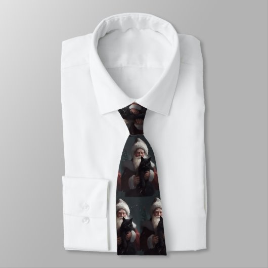 Cravate Tuxedo Chat avec Noël Festif du Père Noël (Attaché)