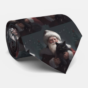 Cravate Tuxedo Chat avec Noël Festif du Père Noël