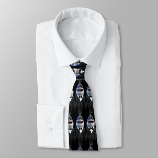 Cravate Tuxedo requin personnalisé classe lunettes de sole (Attaché)