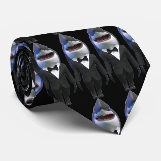 Cravate Tuxedo requin personnalisé classe lunettes de sole (Roulé)