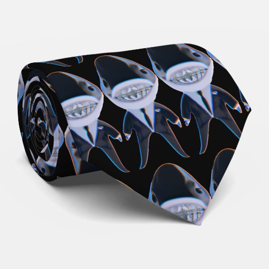 Cravate Tuxedo requin personnalisé classe lunettes de sole (Roulé)