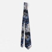 Cravate Twilight Navy bleu et gris avec l'or antique (Dos)