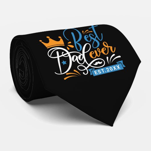 Cravate Typographie du meilleur papa (Roulé)