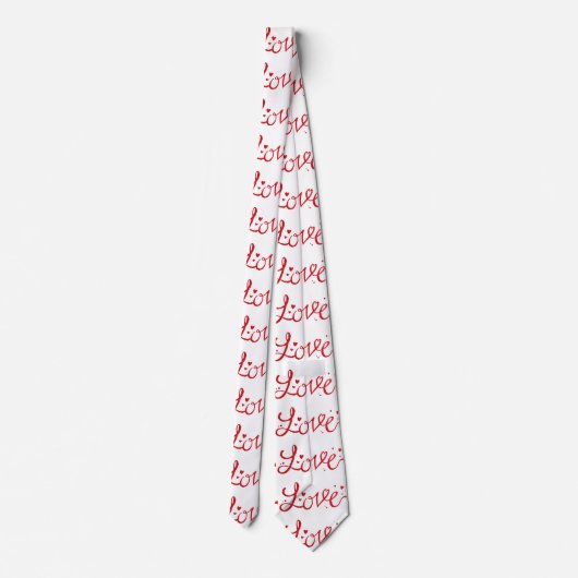 Cravate Typographie moderne de l'amour rouge (Dos)