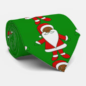 Cravate ugly christmas black african american santa claus (Roulé)