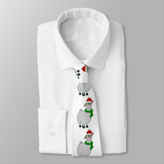 Cravate ugly christmas llama santa claus (Attaché)