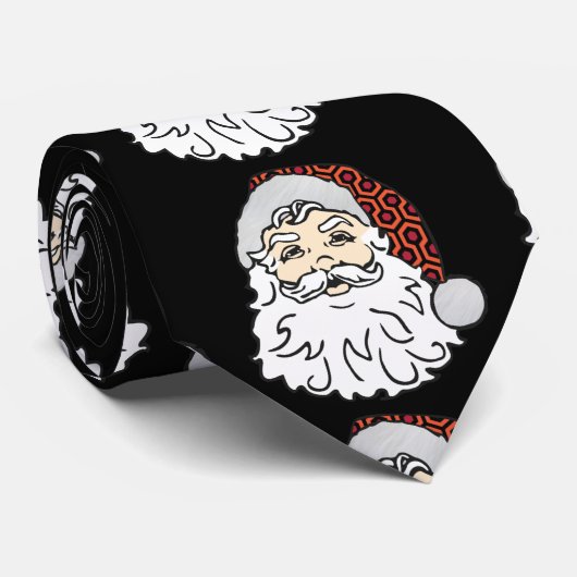 Cravate ugly christmas santa claus spooky hotel carpet (Roulé)