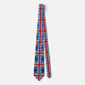 Cravate UK flag red blue white sparkles glitters (Devant)