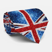 Cravate UK flag red blue white sparkles glitters (Roulé)