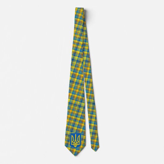 Cravate Ukraine Bleu, Jaune, Rouge Plaid Cravate, Rustique (Devant)