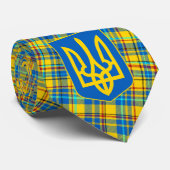Cravate Ukraine Bleu, Jaune, Rouge Plaid Cravate, Rustique (Roulé)