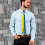 Cravate Ukraine, Drapeau, Armoiries, Tryzub/Cravate ukrain<br><div class="desc">Cravate : Ukraine,  Drapeau,  Armoiries - Tryzub & symbole de la république ukrainienne / У р а ї н а</div>