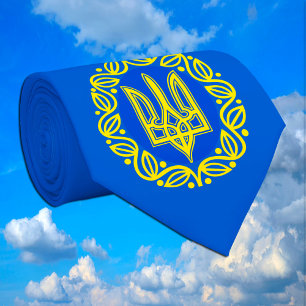 Cravate Ukraine, drapeau, Coat of Arms, Ukrainian Tryzub