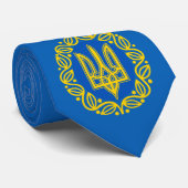 Cravate Ukraine, drapeau, Coat of Arms, Ukrainian Tryzub (Roulé)