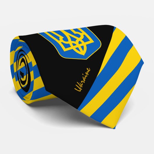 Cravate Ukraine Stripes affaires Ukraine Drapeau mode (Roulé)
