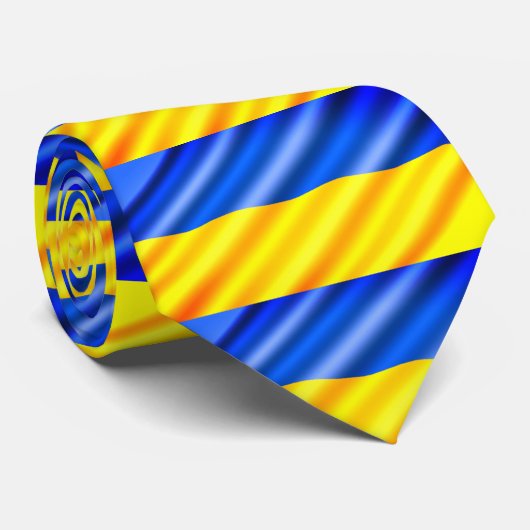 Cravate Ukrainian Flag - Peace - Support Freedom (Roulé)