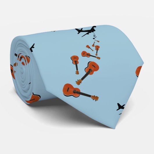 Cravate Ukuleles largués d'un avion (Roulé)