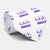 Cravate Ukuleles violettes (Roulé)