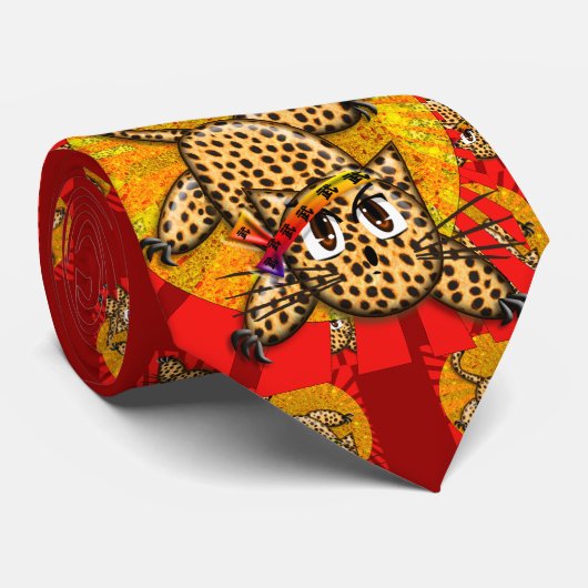 Cravate Ultra mignon Anime Leopard Kitty Rainbow Head Band (Roulé)