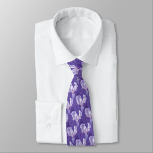 Cravate ultra-violette botanique florale de