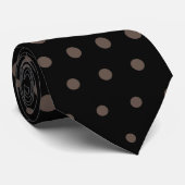 Cravate Umber Techno Dots Moderne Noir (Roulé)