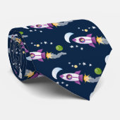 Cravate Un adorable vaisseau-fusée dans l'espace dessin an (Roulé)