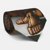 Cravate Un Ange en rouge avec un luth par Léonard de Vinci (Roulé)