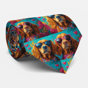 Cravate Un couteau rouge irlandais avec coeur Roses Saint-