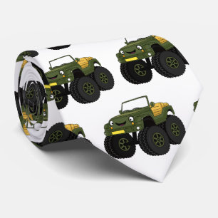 Cravate Un Green Monster truck