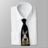 Cravate Un lapin gris génial en feu (Attaché)