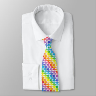 Cravate Un plus large blanc d'arc-en-ciel de spectre