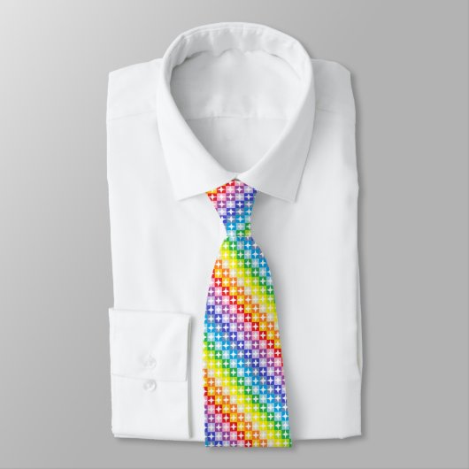 Cravate Un plus large blanc d'arc-en-ciel de spectre (Attaché)