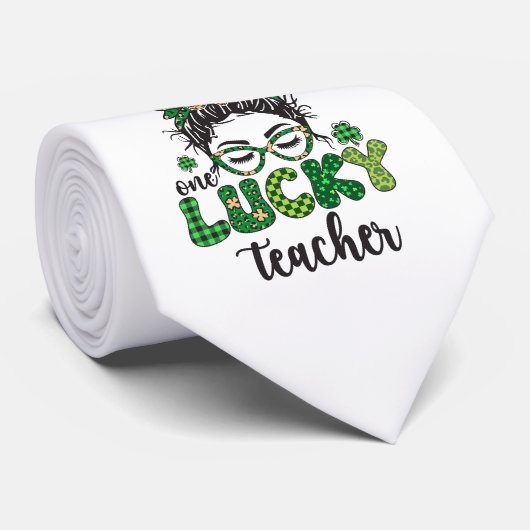 Cravate Un professeur chanceux - Saint-Patrick  (Roulé)