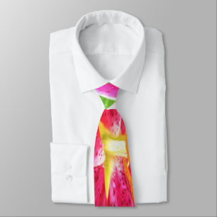Cravate Un stargazer rose assez profond Lily sur Lime Gree