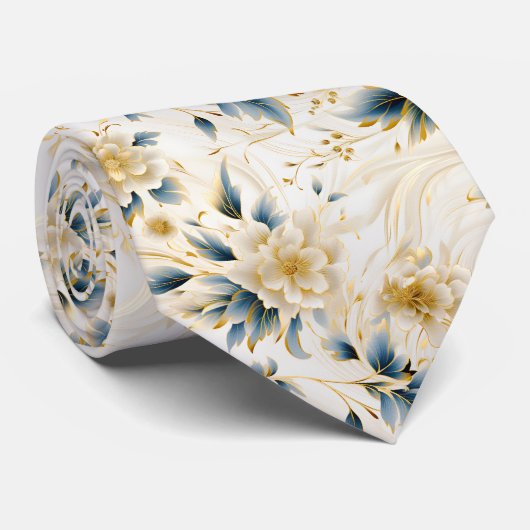 Cravate Une conception de série florale de mariage 1 (Roulé)