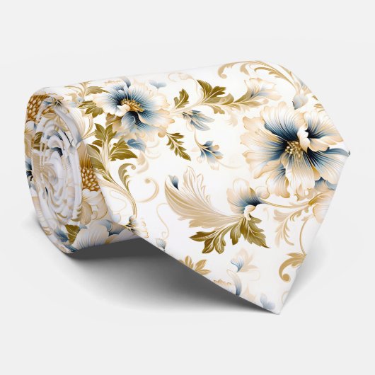 Cravate Une conception de série florale de mariage 3 (Roulé)