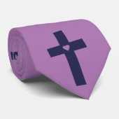 Cravate Une croix avec un cœur  (Roulé)