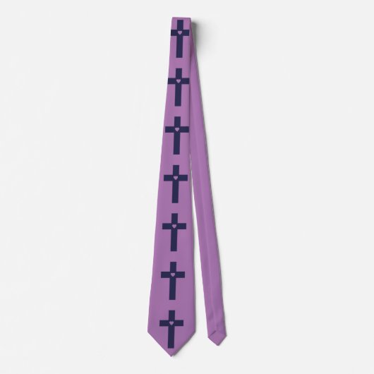 Cravate Une croix avec un cœur d'amour sacré (Devant)