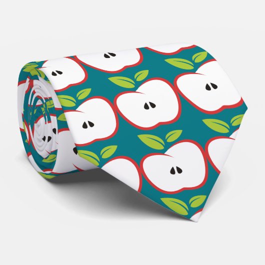 Cravate Une pomme avec le feuille d'ensemble rouge et de (Roulé)