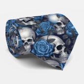 Cravate Une série de crânes et de roses Design 12 (Roulé)