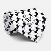 Cravate UNICORN avec Écriture chrétienne Monogramme blanc (Roulé)