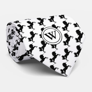 Cravate UNICORN avec Écriture chrétienne Monogramme blanc