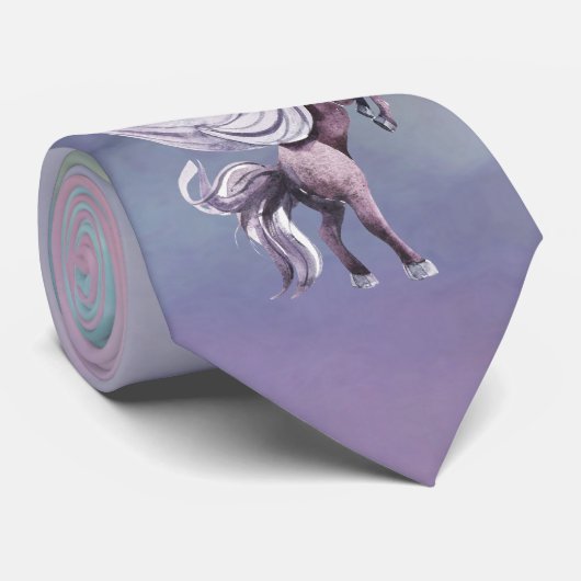 Cravate Unicorn magique | Aquarelle couleur Imaginaire pas (Roulé)