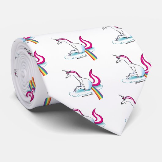 Cravate Unicorn pooping Rainbow (Roulé)