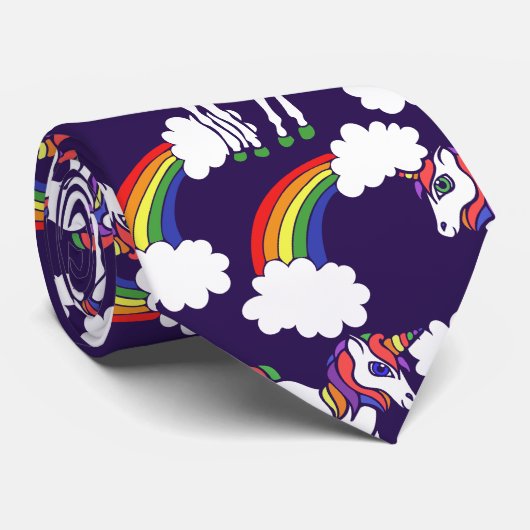 Cravate Unicorn Rainbows (Roulé)