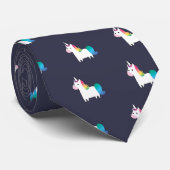 Cravate Unicorne arc-en-ciel (Roulé)