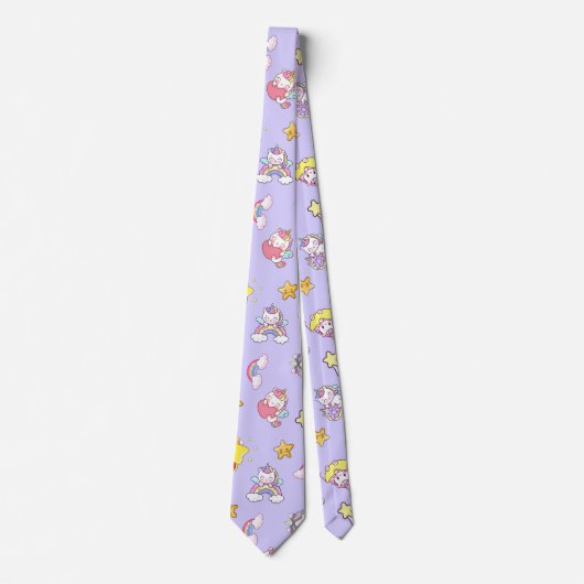 Cravate Unicorne Rainbow Star Lumière Purple Thème (Devant)